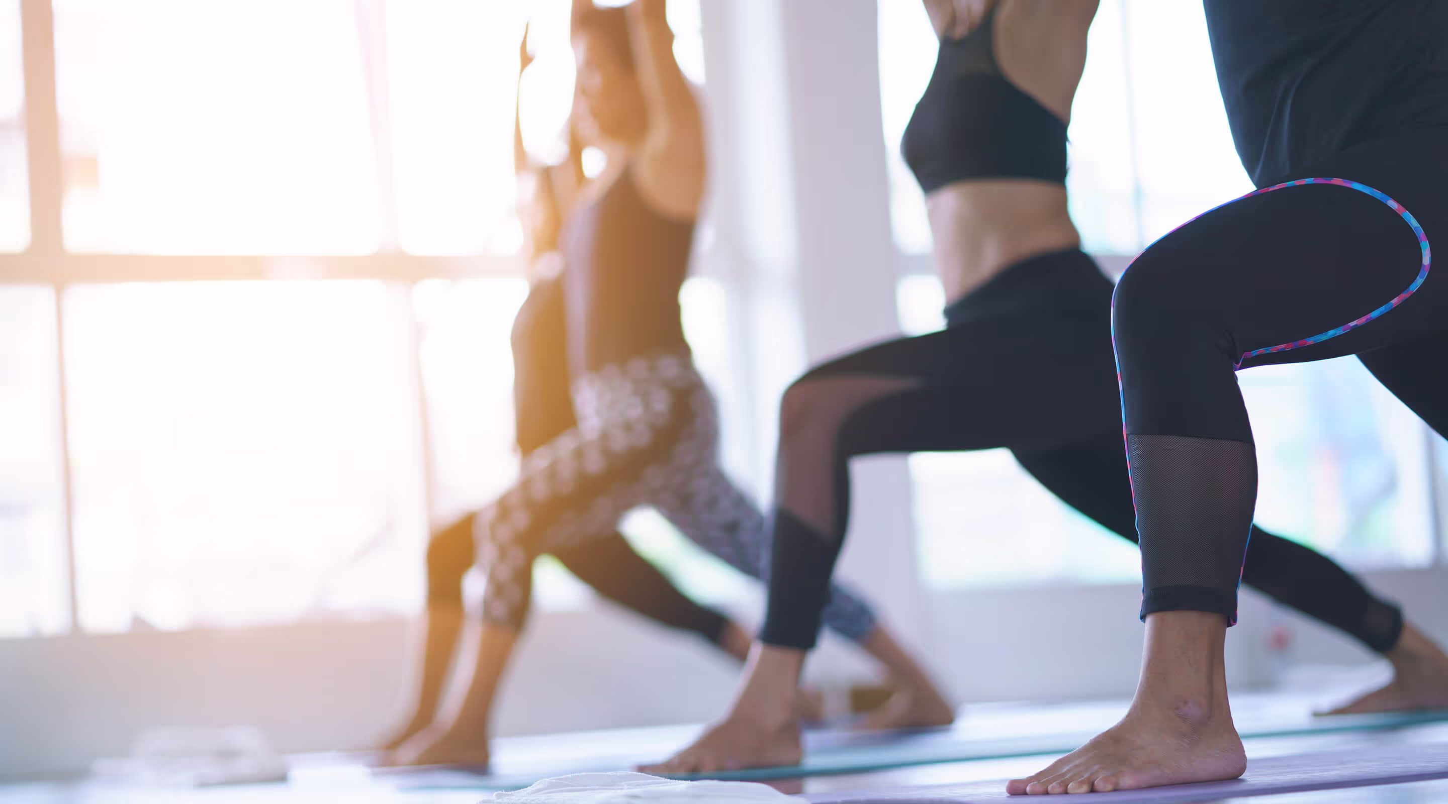 A woman is exercising